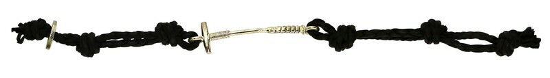 Silver Polo Mallet Leather Toggle Bracelet