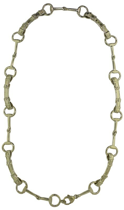 Silver Egg Butt Snaffle bit and Buckle Connector Necklace