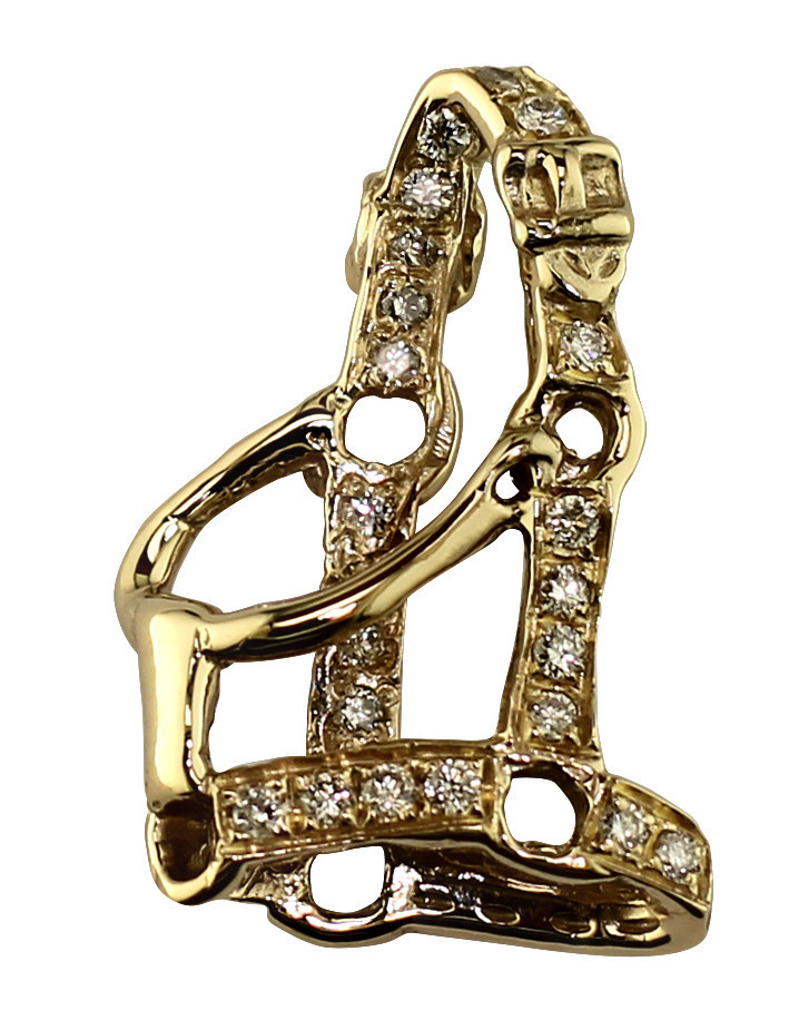 14kt Yellow Gold Small Halter Slide Pendant set with Diamonds