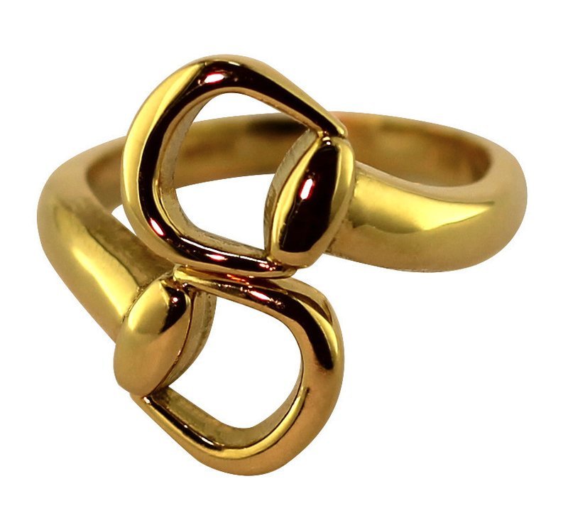 18kt Yellow Gold Snaffle Bit Bypass Ring
