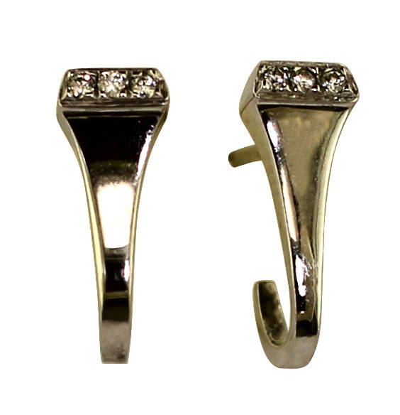 14kt White Gold Horseshoe Nail Earrings with Diamond Pave Heads
