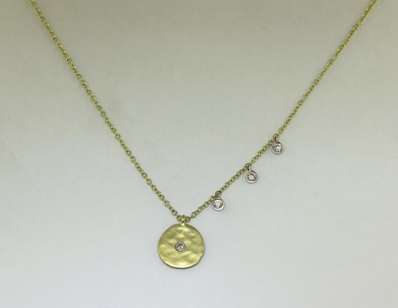 Miera T. medalion and 3 stone necklace