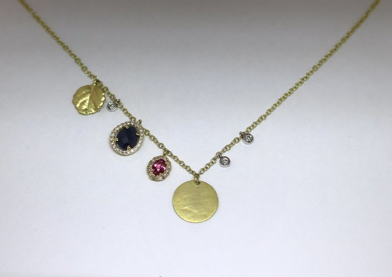 Meira T necklace with pink and blue sapphires