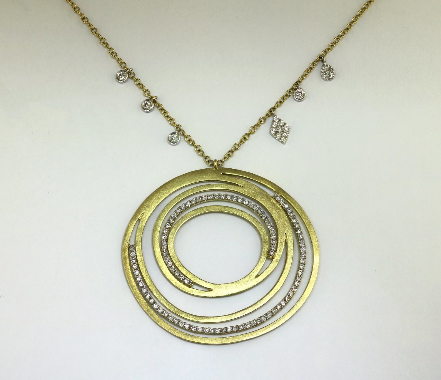 Meira T. necklace with large diamond medalion