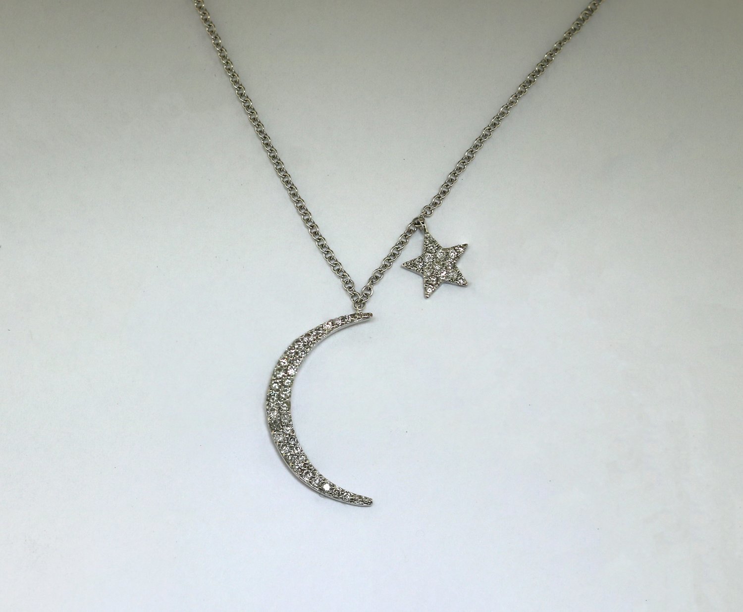 Meira T. all white moon and star necklace