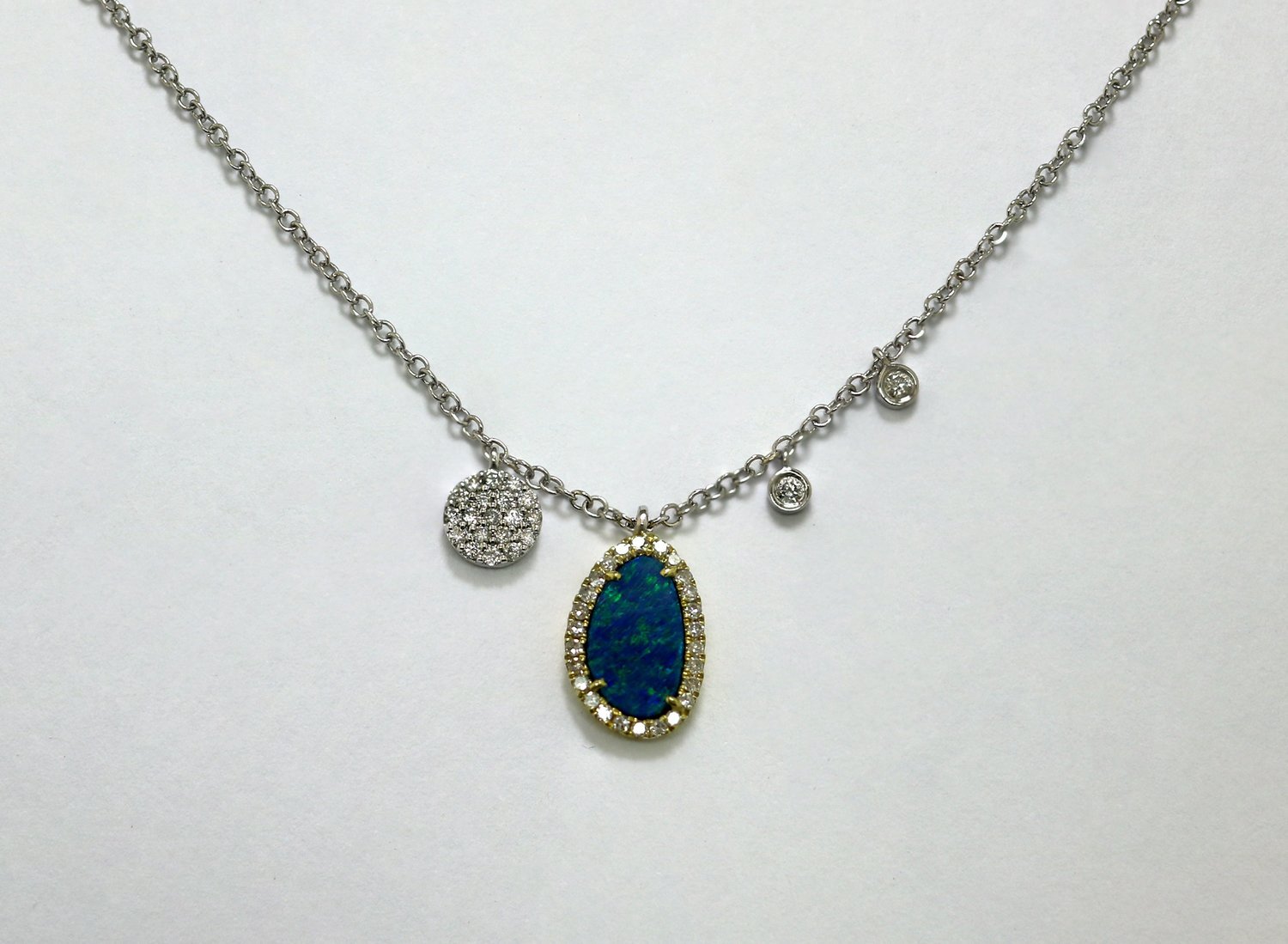 Meira T. australian opal and diamond drop necklace