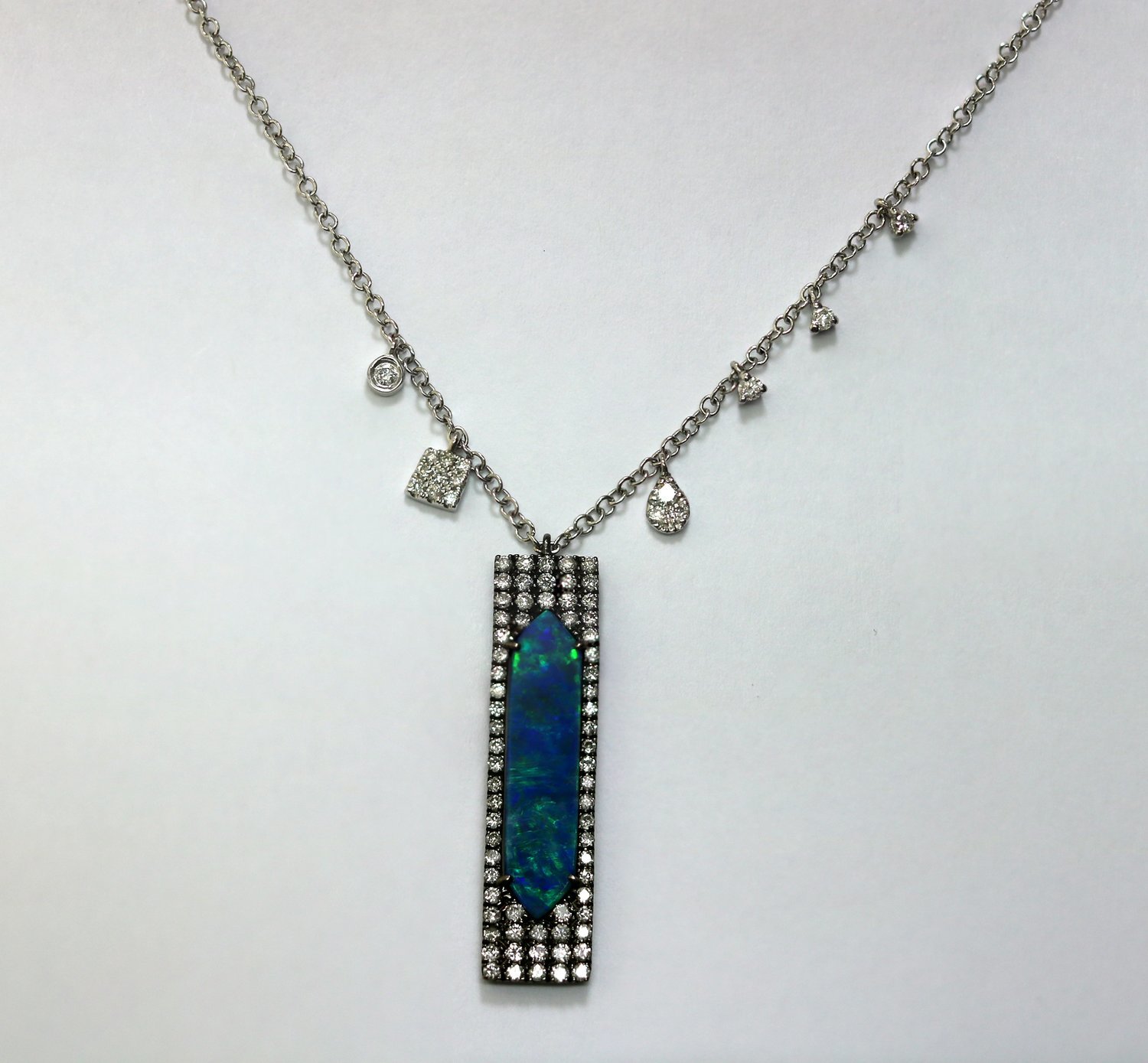 Meira T. necklace rectangle opal drop necklace
