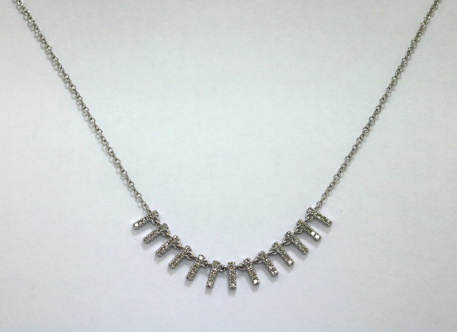Meira T. multi drop rectangle diamond necklace