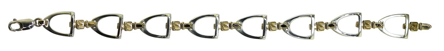 14kt and Silver medium stirrup bracelet