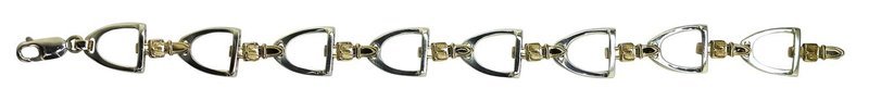 14kt and Silver medium stirrup bracelet