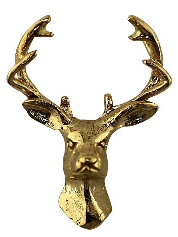 14kt yellow gold medium deer head