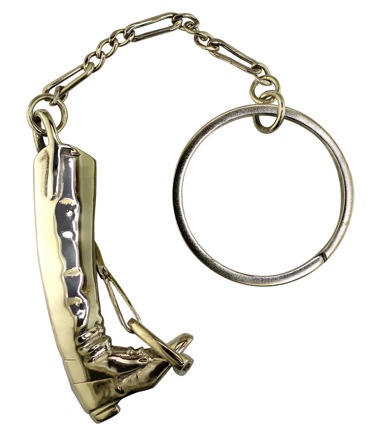 Sterling Silver Hunt Boot Key Chain with Moving Stirrup