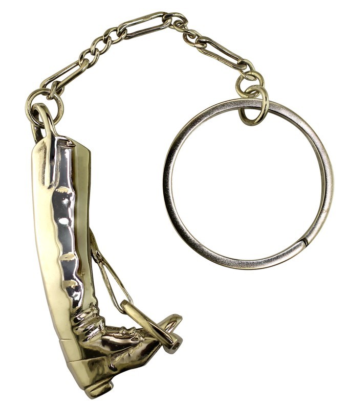 Sterling Silver Hunt Boot Key Chain with Moving Stirrup