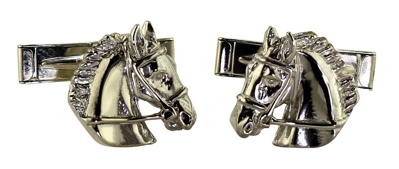 Sterling Silver Medium Horse head Cuff links