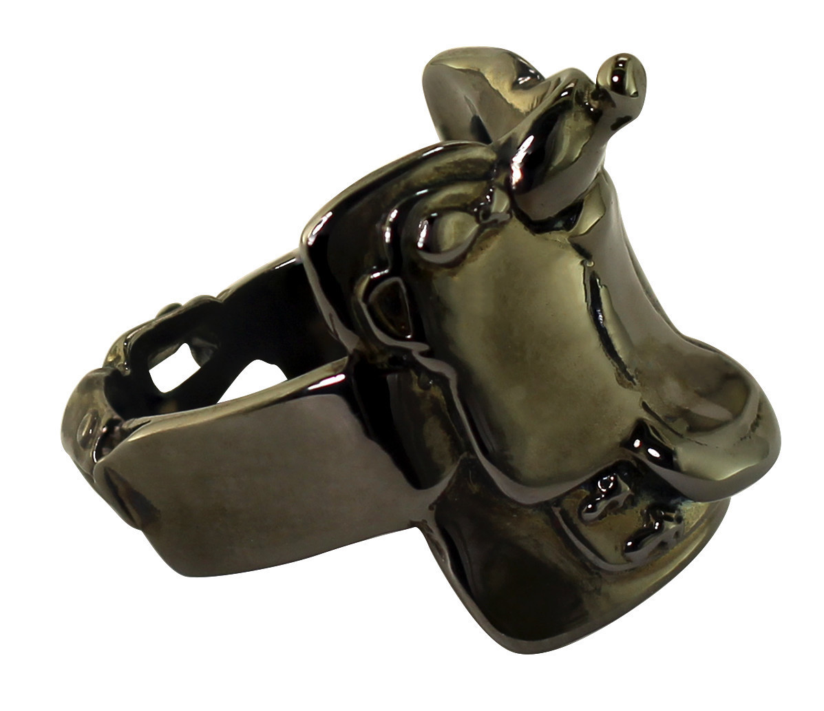 Silver Western Saddle with Black Rhodium Finish