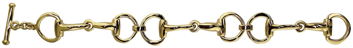 14kt Yellow Gold Large Eggbutt snaffle bit toggle bracelet (more than 3 ounces of gold)
