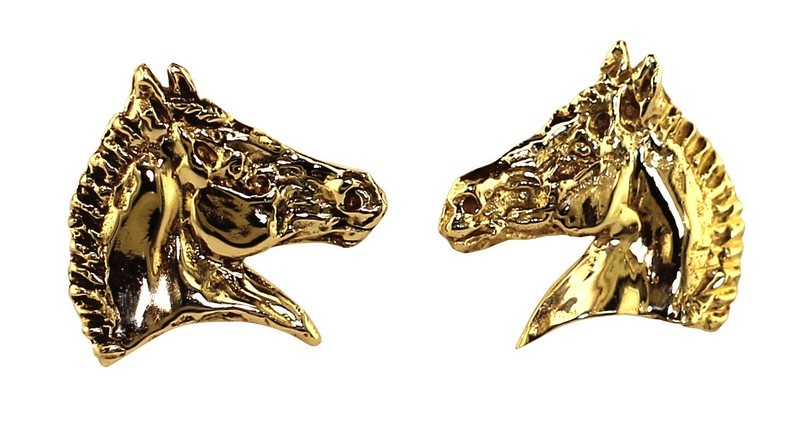 14kt Yellow Gold Horse Head Earrings