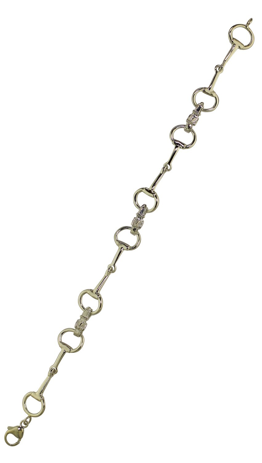 SIlver Egg Butt Snaffle Bits with Buckle Connectors Bracelet