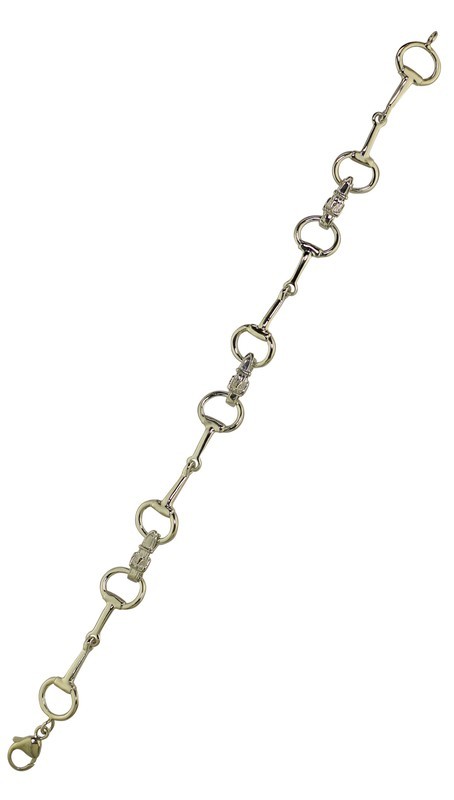 SIlver Egg Butt Snaffle Bits with Buckle Connectors Bracelet
