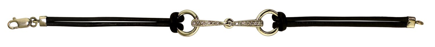 14kt White Gold Full Ring Snaffle Bit with Diamond Mouthpiece (.15ct. t.w.t.)