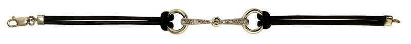14kt White Gold Full Ring Snaffle Bit with Diamond Mouthpiece (.15ct. t.w.t.)