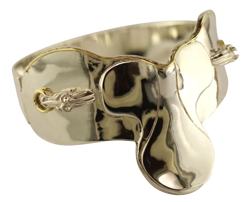 Silver Wide Saddle Cuff Bracelet (cantle to knee roll is 50mm)