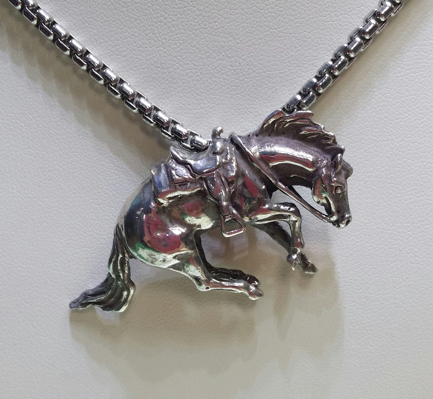 Sterling Silver Reining Horse Pendant