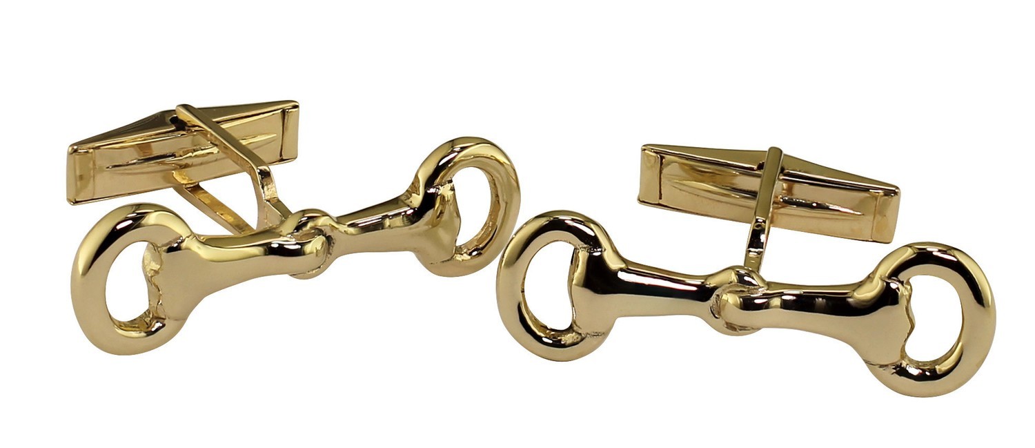 14kt Yellow Gold Snaffle Bit Cuff Links