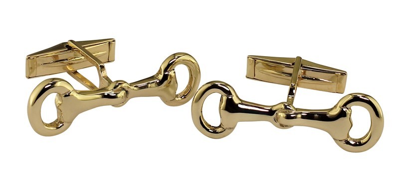 14kt Yellow Gold Snaffle Bit Cuff Links