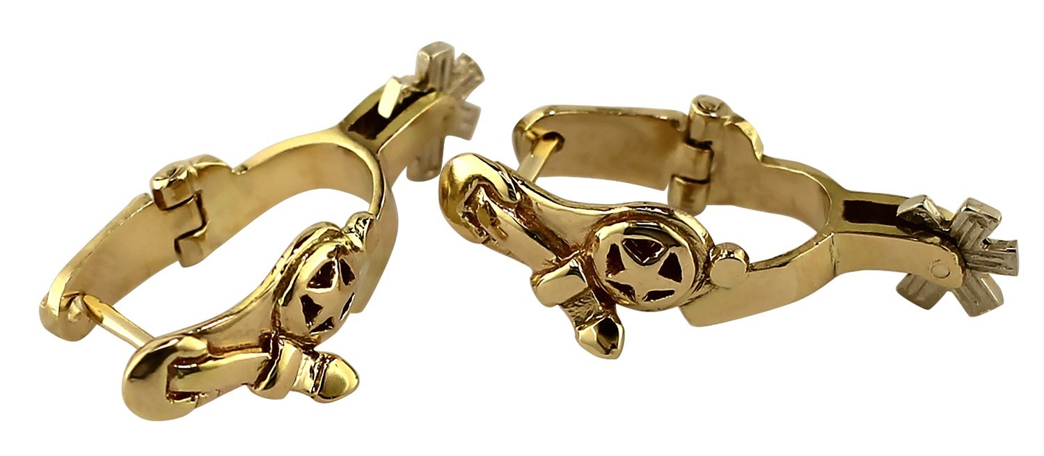 14kt Yellow Western Spur Huggie Style earrings