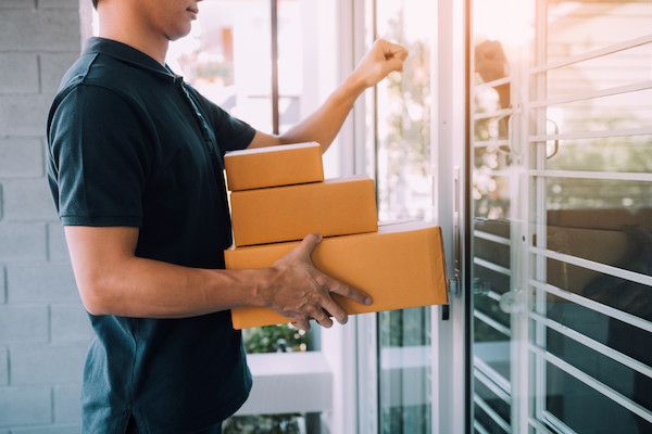 Pick up or drop off a package to a business