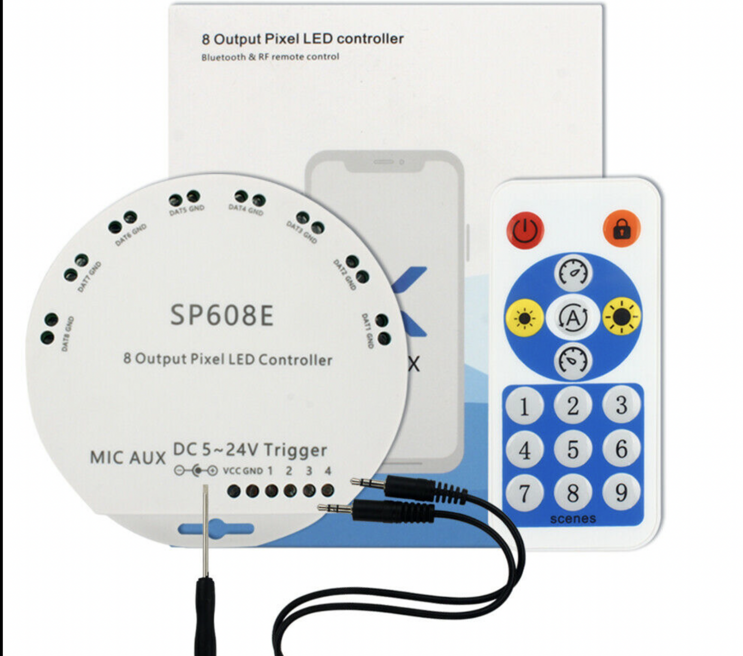 LitePulse SP608E Bluetooth APP/RF Remote 8 Channel Controller