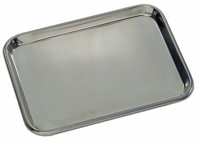 TECHMED STAINLESS STEEL FLAT INSTRUMENT TRAY MEDIUM - 15-1/4" X 10-1/2" X 5/8"