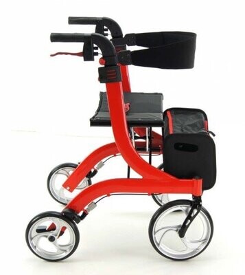 STANDER LET'S FLY ROLLATOR WEIGHS 15 LBS SUPPORTS 300LBS WITH CABLELESS PUSH DOWN BRAKES AND SEAT