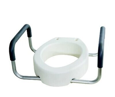 ESSENTIAL TOILET SEAT RISER WITH ARMS FOR ELONGATED STYLE TOILET