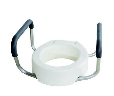 ESSENTIAL TOILET SEAT RISER WITH ARMS FOR STANDARD STYLE TOILET