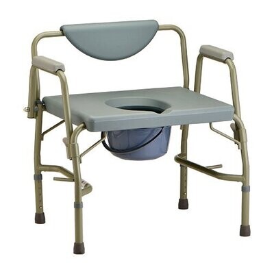 NOVA MEDICAL HEAVY DUTY ADJUSTABLE COMMODE WITH DROP DOWN ARMS AND EXTRA WIDE SEAT