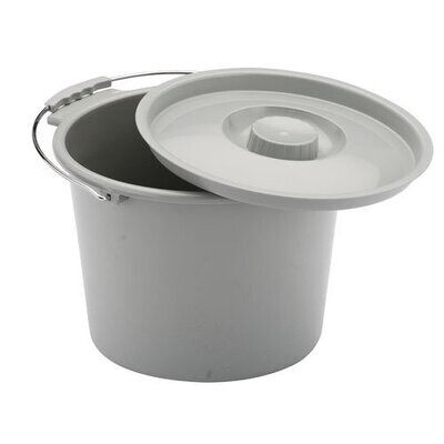 NOVA MEDICAL REPLACEMENT COMMODE PAIL WITH LID FITS MOST STANDARD STEEL COMMODES
