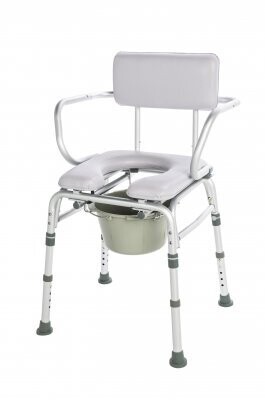 LUMEX PADDED BATHTUB BENCH ADJUSTABLE WITH COMMODE OPENING WITH BACK AND ARMS