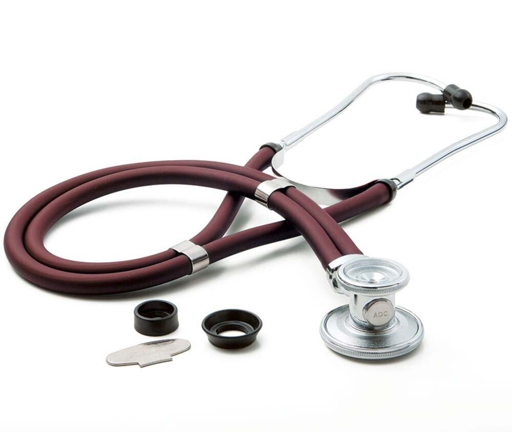 ADC ADSCOPE 641 SPRAGUE STETHOSCOPE WITH INFANT - CHILD - ADULT OPTIONS, COLOR: BURGUNDY