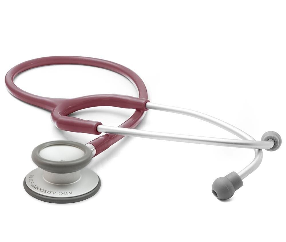 ADC ADSCOPE 619 LITE ULTRA LITE CLINICIAN STETHOSCOPE, COLOR: BURGUNDY