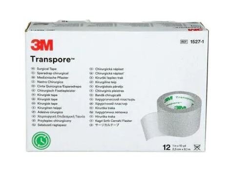 3M TRANSPORE PLASTIC TAPE, SIZE: 1/2" BX 24RL CS 240RL, QUANTITY: ROLL