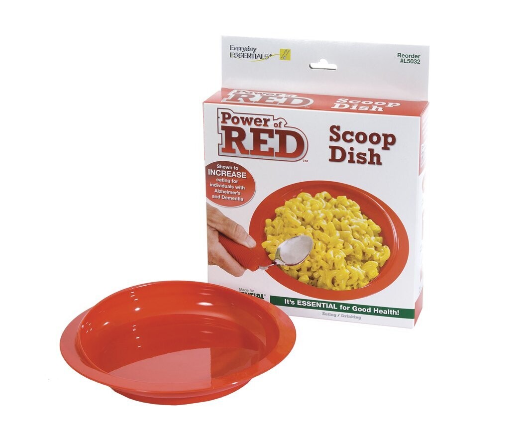ESSENTIAL MEDICAL POWER OF RED EATING & DRINKING AIDS, POWER OF RED: SCOOP DISH