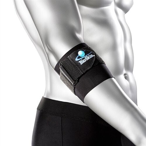 BIOSKIN TENNIS ELBOW BAND WITH STRAP & PAD LATEX FREE