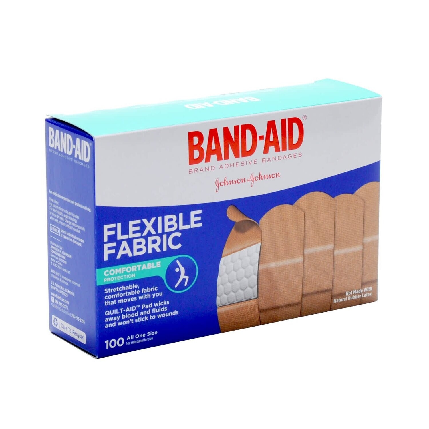 J&J BANDAID FLEXIBLE FABRIC ADHESIVE STRIP BX100
