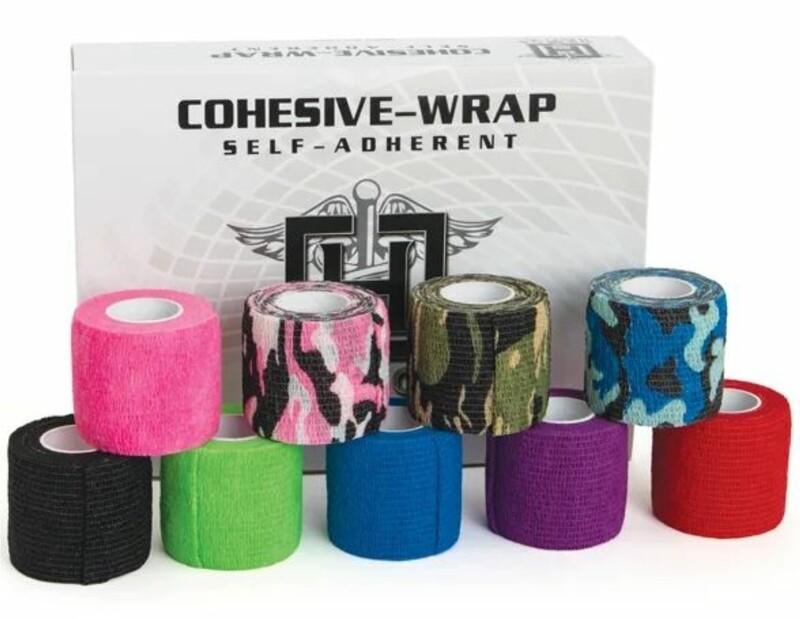 HELIOS COHESIVE WRAP SELF ADHERENT ELASTIC WRAP 2" !CONTAINS LATEX! BX12 -COLOR: PINK CAMOFLAGE
