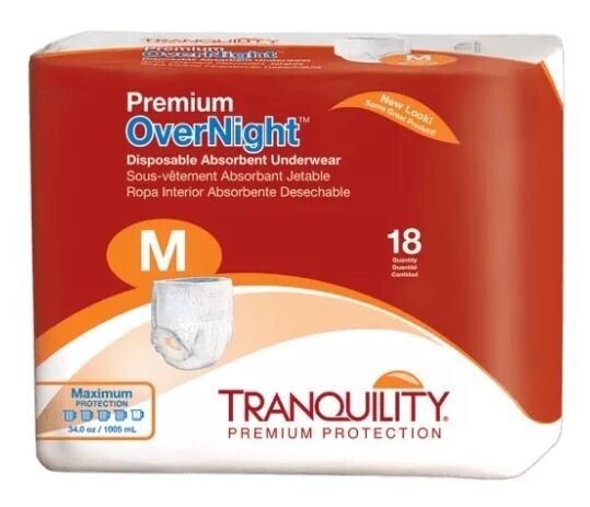 TRANQUILITY PREMIUM OVERNIGHT DISPOSABLE UNDERWEAR