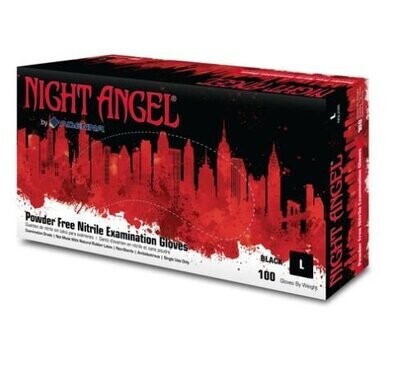 ADENNA NIGHT ANGEL BLACK NITRILE POWDER FREE EXAM GLOVE BX100 CS1000