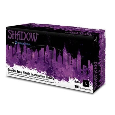 ADENNA SHADOW BLACK NITRILE POWDER FREE EXAM GLOVE BX100 CS1000