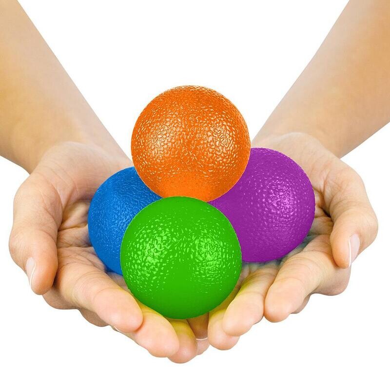 VIVE HEALTH HAND EXERCISE BALLS - 1.97" - 4 RESISTANCE LEVELS IN FOUR COLORS IN A HANDY CARRY BAG